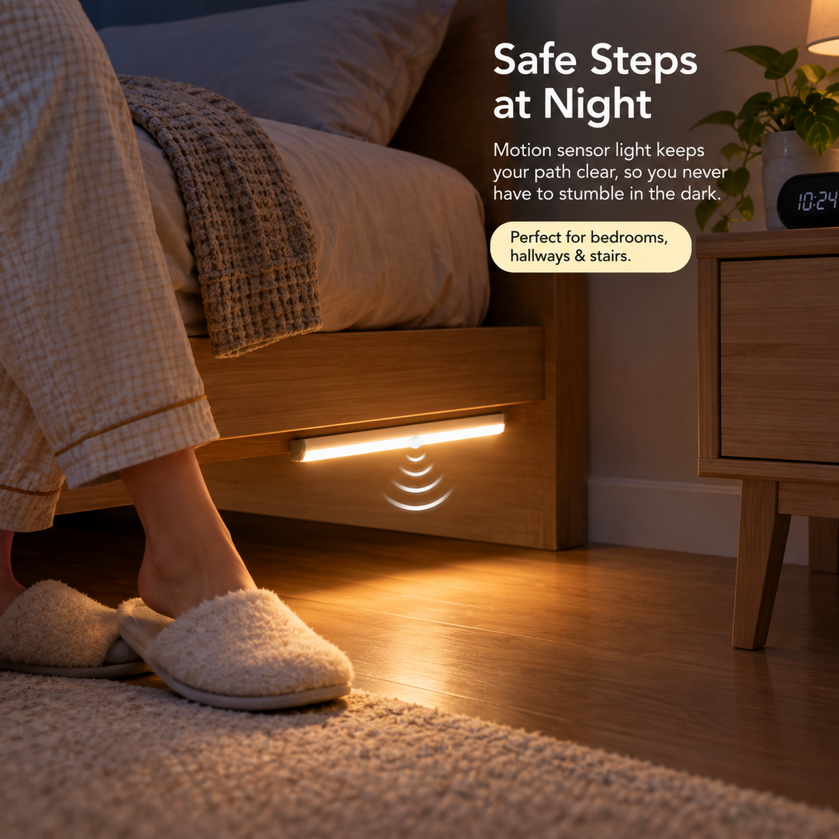Rechargeable Motion Sensor Light Bar – LED Under Cabinet Light for Closets, Kitchens & Wardrobes